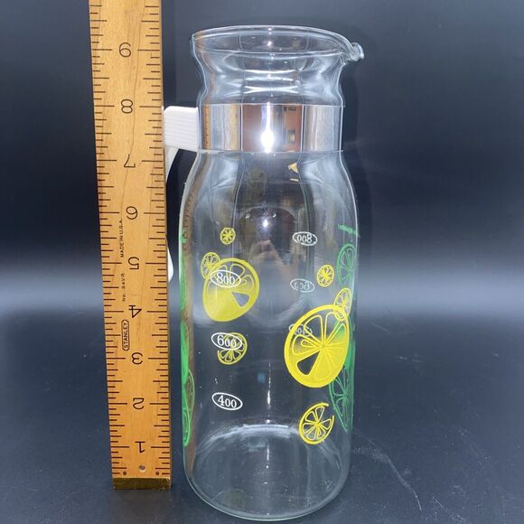 Pyrex Lemon & Lime Slices Juice Pitcher Carafe Vintage No Lid- Replacement - Picture 2 of 9